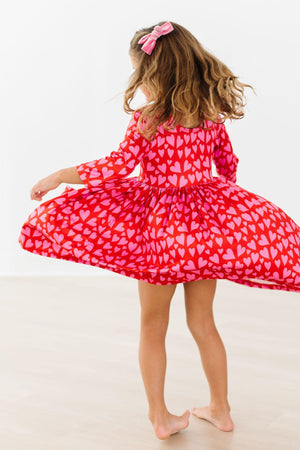 Hearts & Hugs 3/4 Sleeve Pocket Twirl Dress-Mila & Rose ®