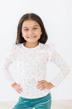 Pretty Pumpkins L/S Ruffle Tee-Mila & Rose ®