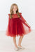 Pumpkin Spice Shimmer 3/4 Sleeve Tutu Dress-Mila & Rose ®