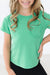 Kelly Green Ruffle Pocket Tee-Mila & Rose ®