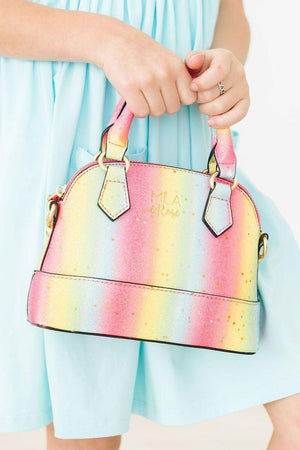 Neon Rainbow Glitter Girl's Crossbody Purse-Mila & Rose ®