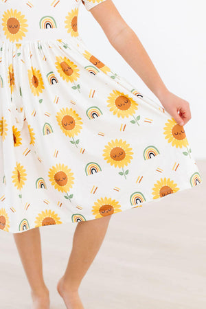 Sunflower S/S Pocket Twirl Dress-Mila & Rose ®