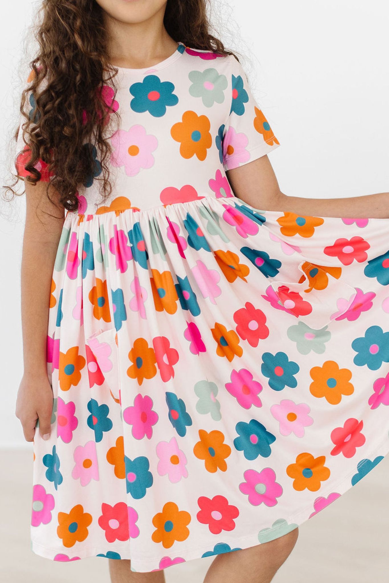 Retro Floral S/S Pocket Twirl Dress-Mila & Rose ®