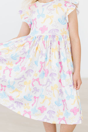 Bow-tastic Flutter Sleeve Twirl Dress-Mila & Rose ®