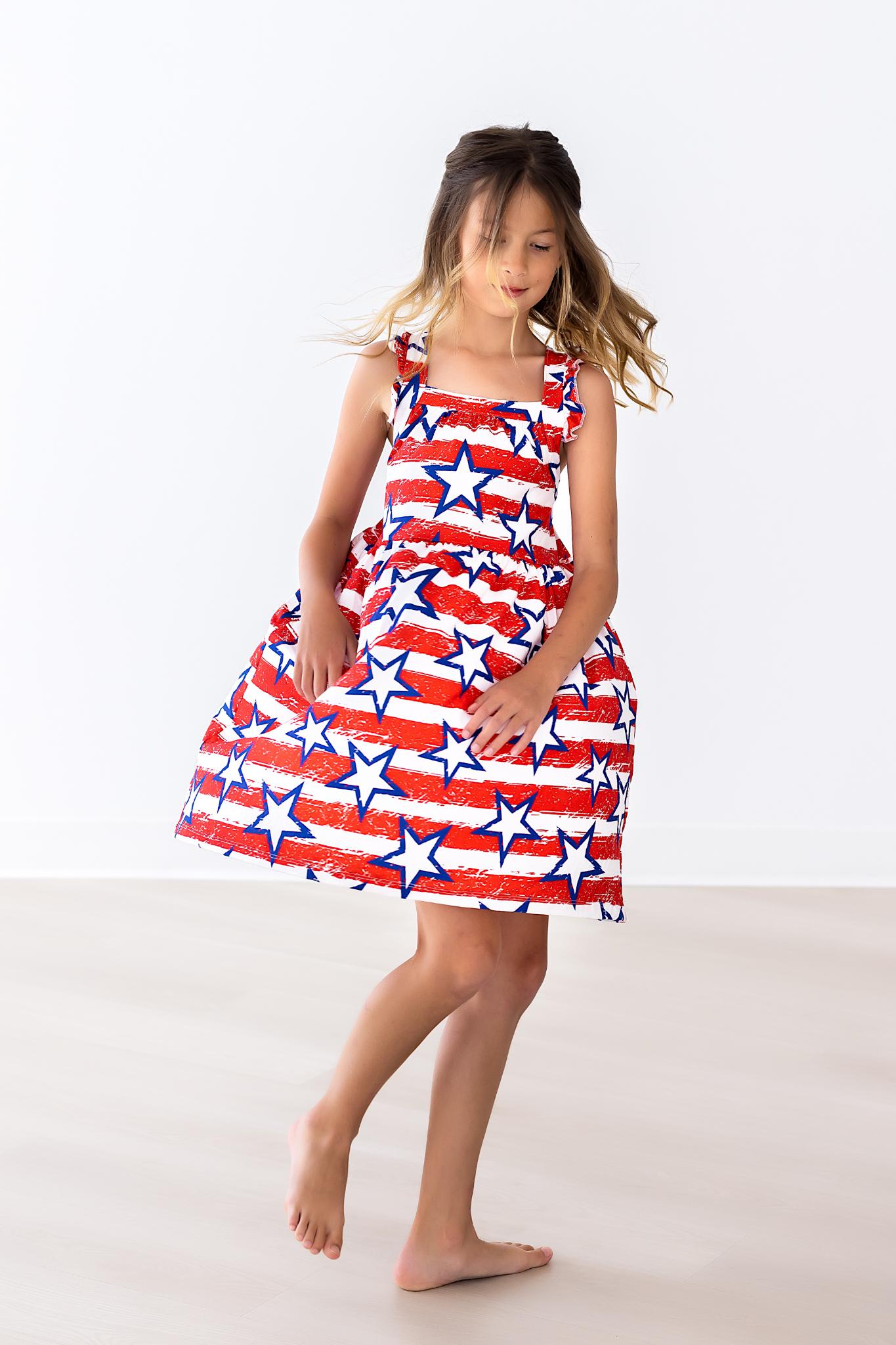 Girls fourth clearance of july dress