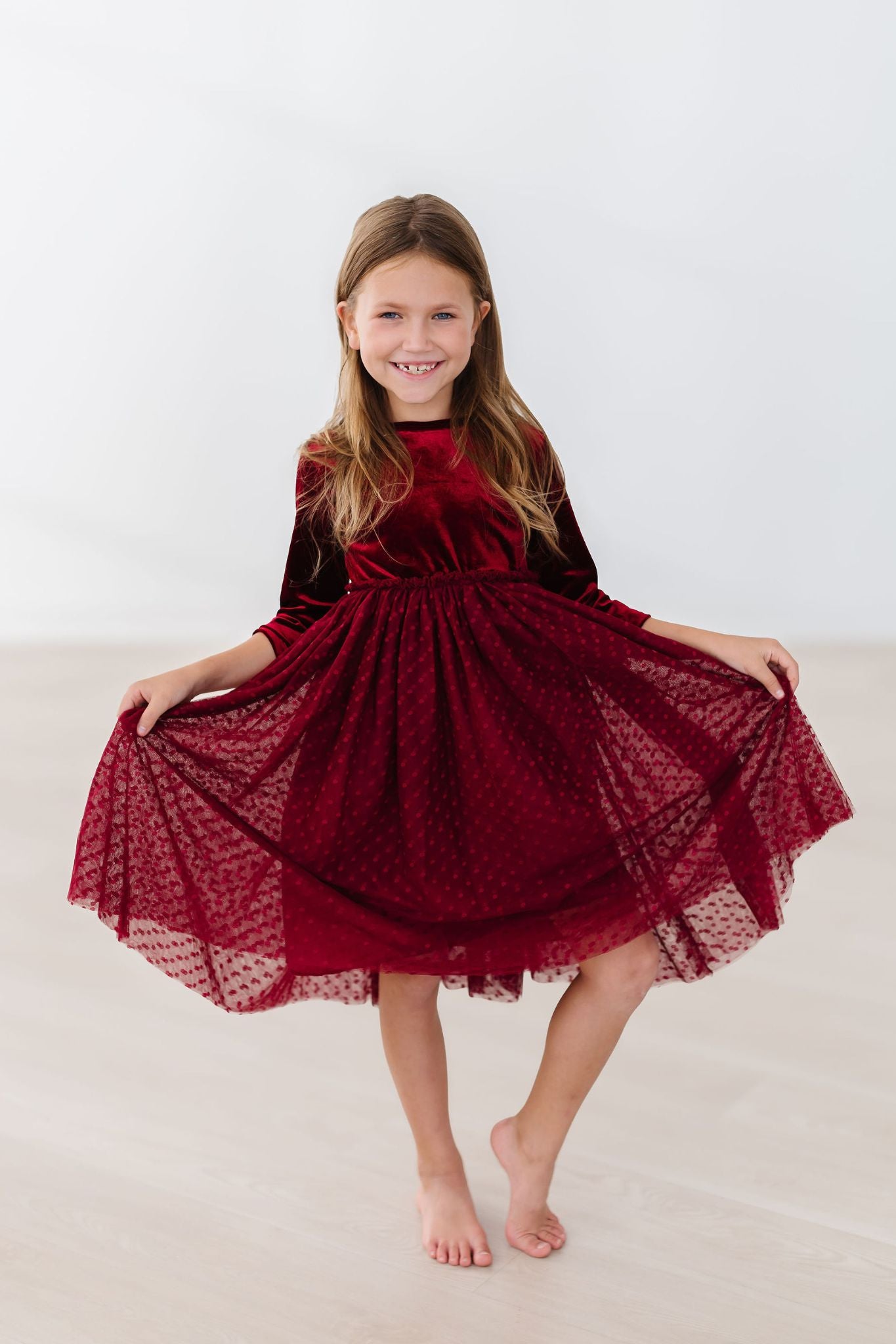 Cranberry Velvet Tutu Dress-Mila & Rose ®