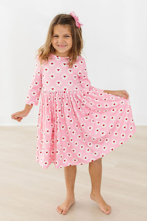 Daisy Delight 3/4 Sleeve Pocket Twirl Dress-Mila & Rose ®