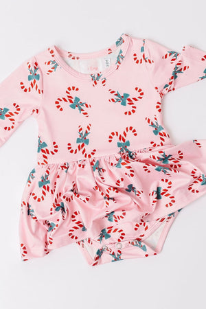 Candy Cane Cutie Twirl Bodysuit-Mila & Rose ®