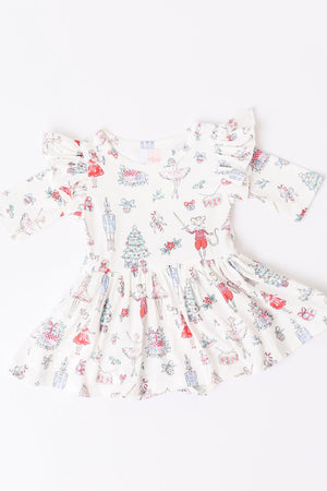 Clara's Christmas Twirl Flutter Bodysuit-Mila & Rose ®