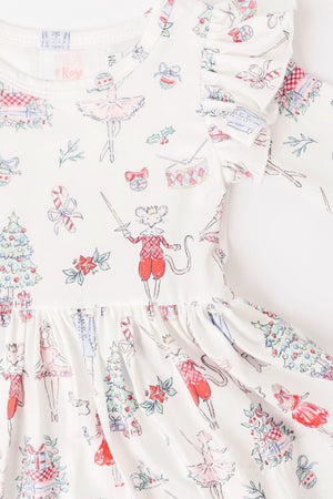 Clara's Christmas Twirl Flutter Bodysuit-Mila & Rose ®