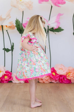 Preppy Petals Pom Pom Dress-Mila & Rose ®