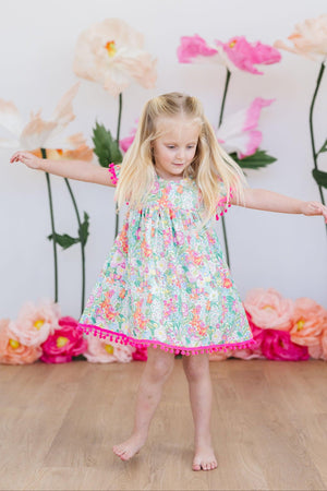 Preppy Petals Pom Pom Dress-Mila & Rose ®