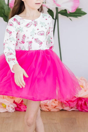 Giddy Up L/S Tutu Dress-Mila & Rose ®