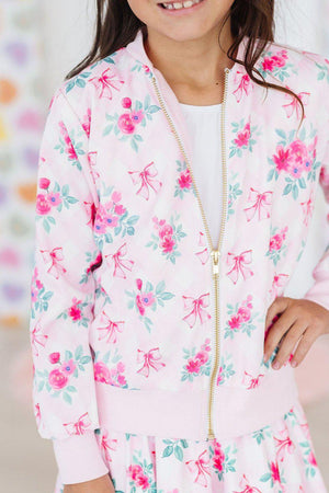 Gingham Bows Satin Jacket-Mila & Rose ®