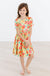 Yellow Neon Floral S/S Pocket Twirl Dress-Mila & Rose ®