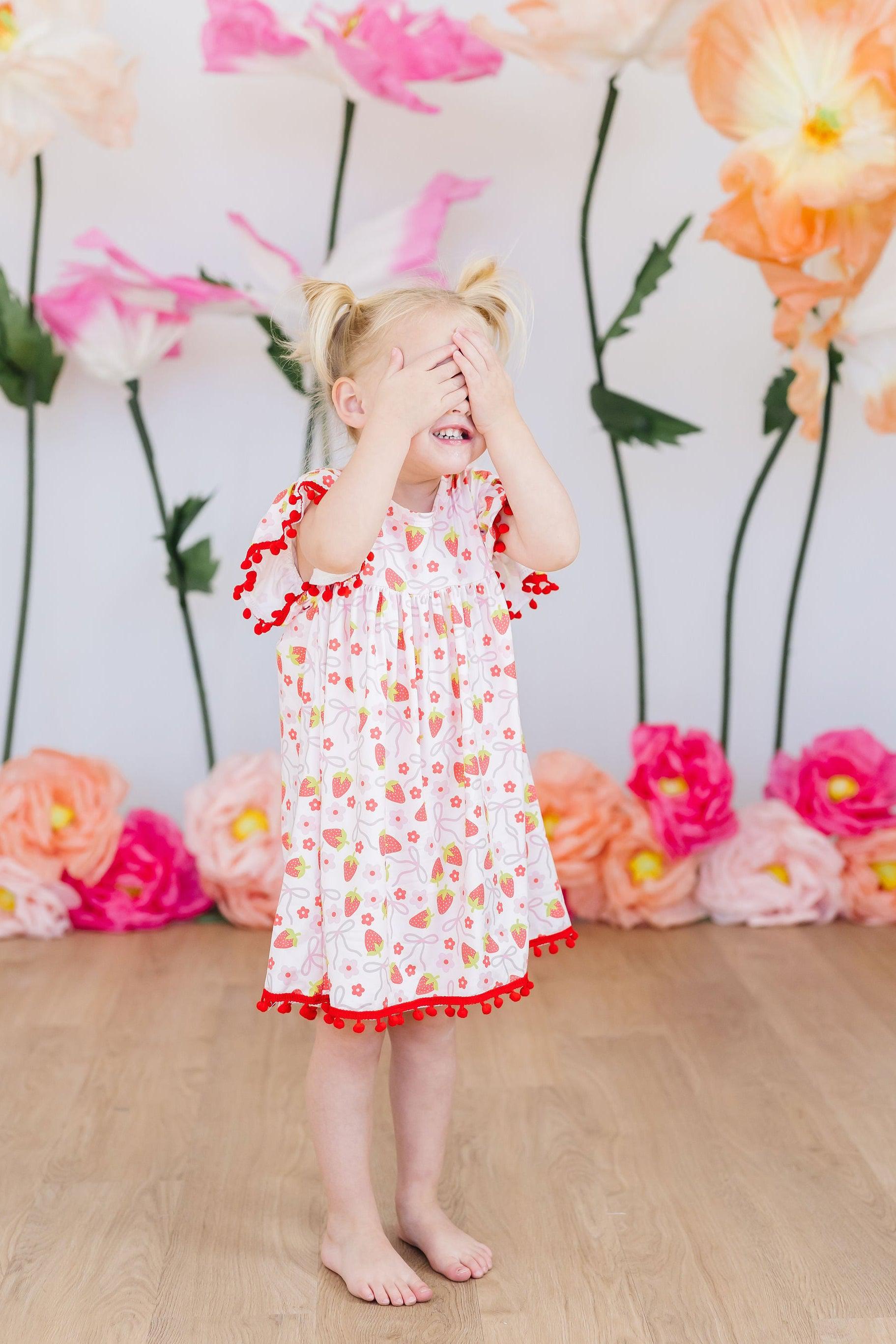 Berry Charming Pom Pom Dress-Mila & Rose ®