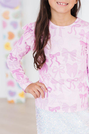 Twinkle Ties L/S Ruffle Tee-Mila & Rose ®