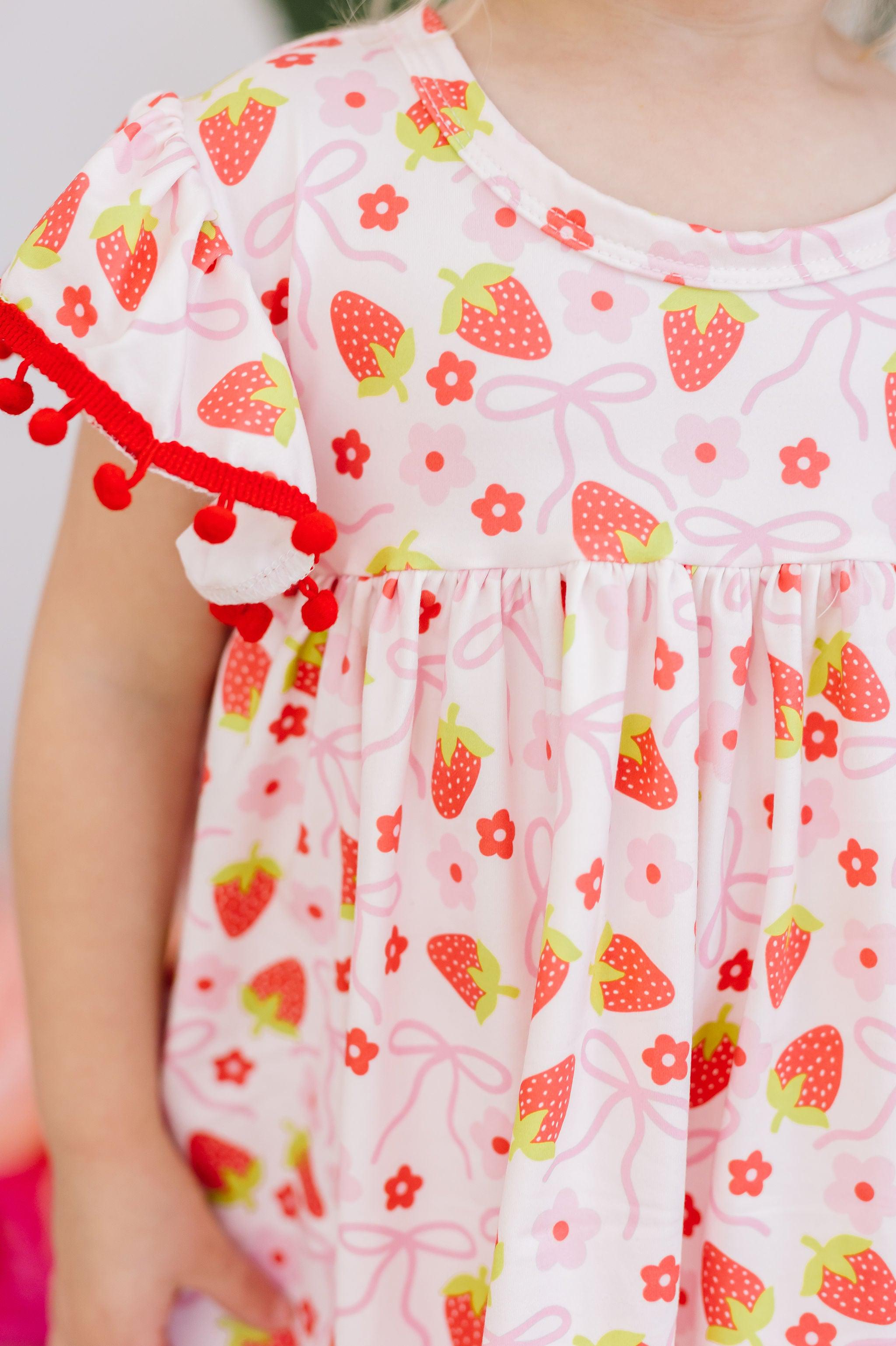 Berry Charming Pom Pom Dress-Mila & Rose ®