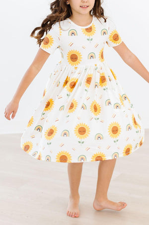 Sunflower S/S Pocket Twirl Dress-Mila & Rose ®