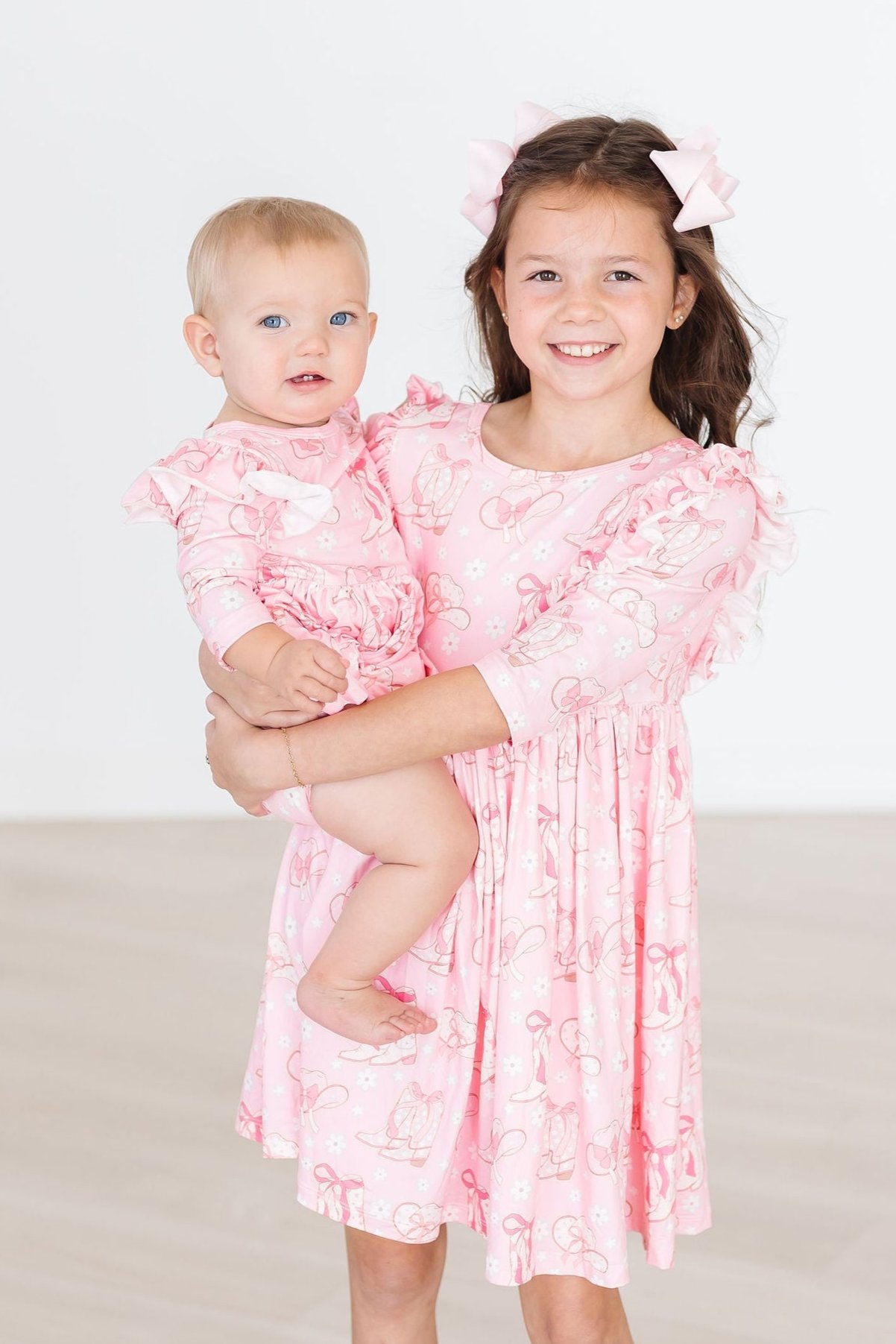 Howdy 3/4 Sleeve Ruffle Twirl Dress-Mila & Rose ®