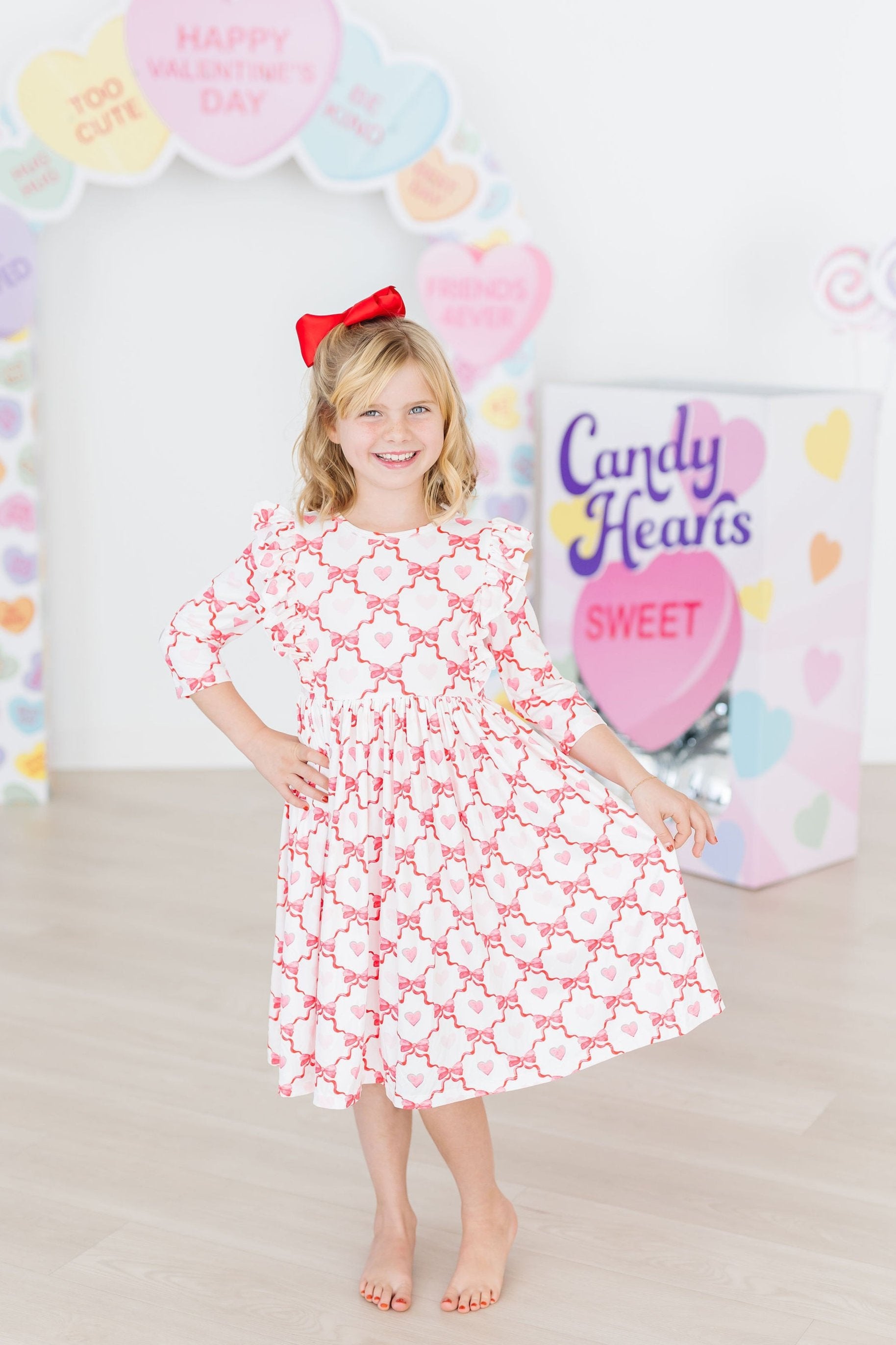 Lovebug 3/4 Sleeve Ruffle Twirl Dress-Mila & Rose ®