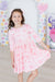 Blushing Bows 3/4 Sleeve Pocket Twirl Dress-Mila & Rose ®