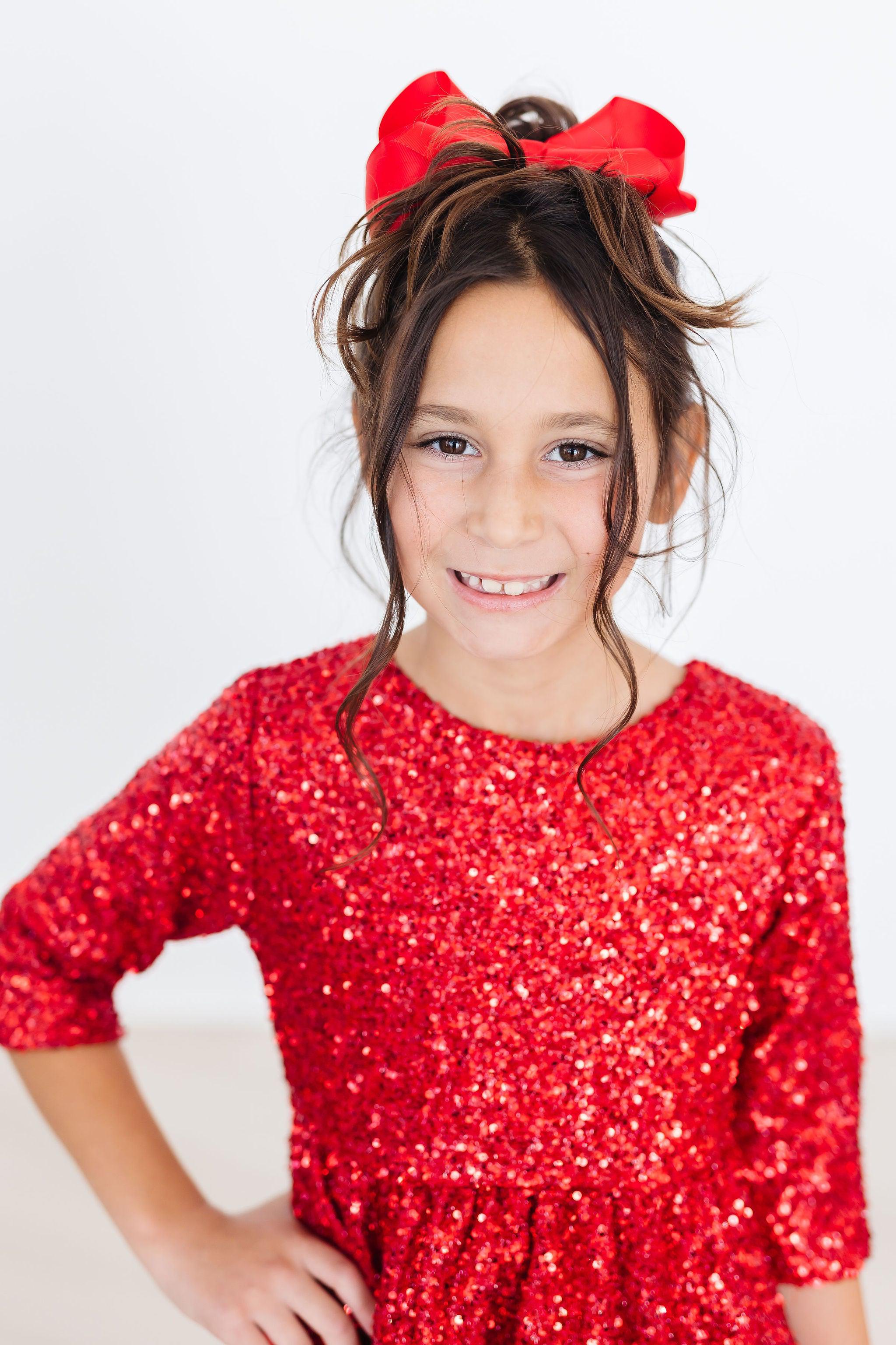 Red Sequin Dress-Mila & Rose ®