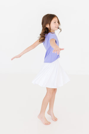 Periwinkle Ruffle Pocket Tee-Mila & Rose ®