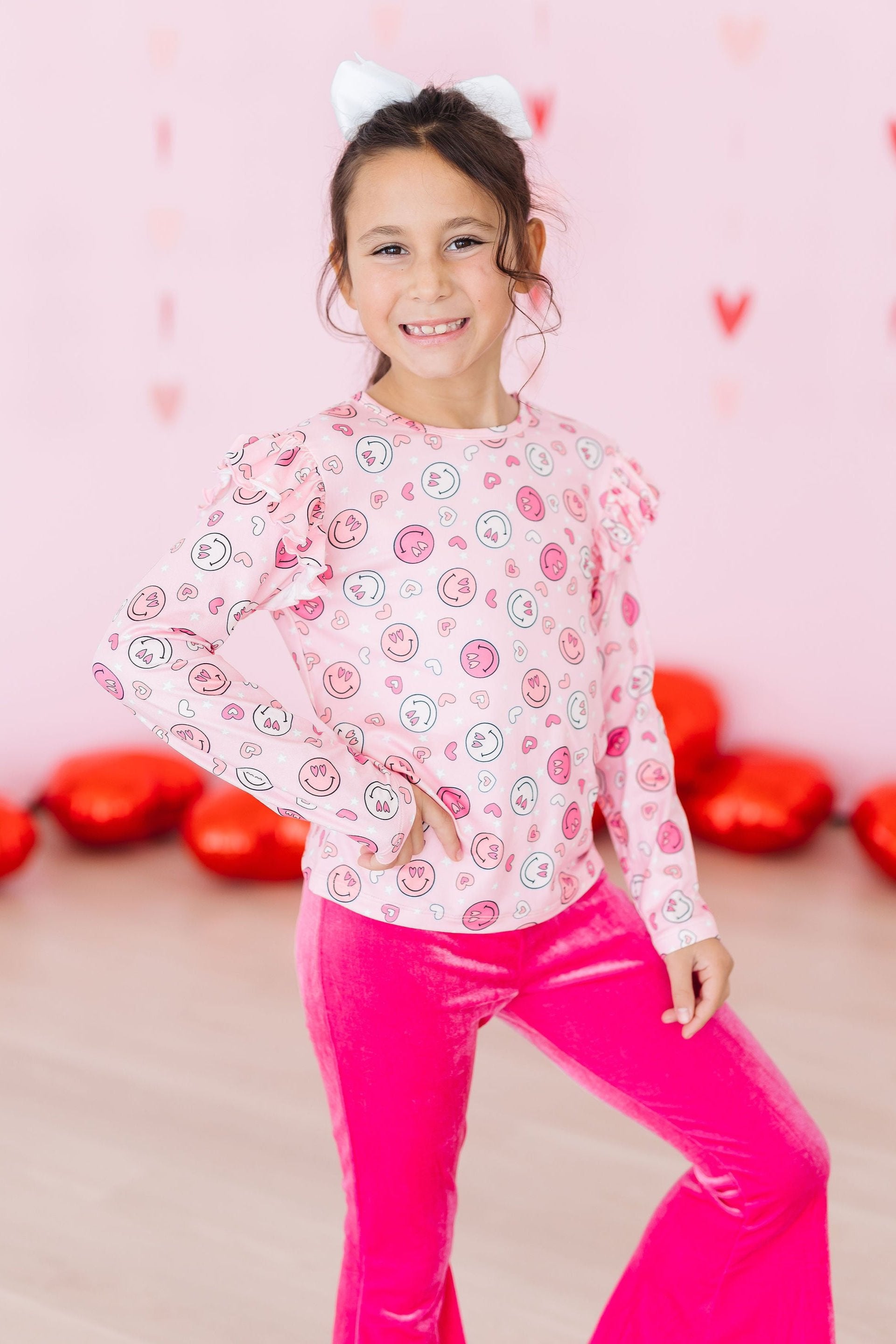 You Make Me Happy L/S Ruffle Tee-Mila & Rose ®