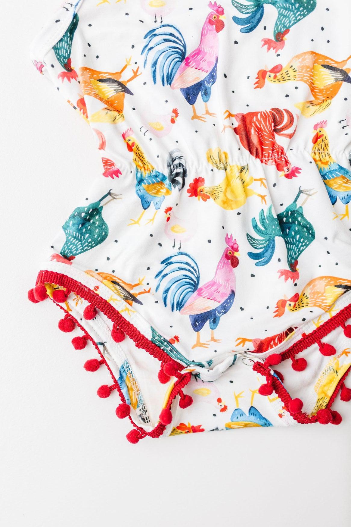 Rooster Pom Pom Romper-Mila & Rose ®