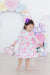 Watercolor Hearts 3/4 Sleeve Pocket Twirl Dress-Mila & Rose ®