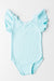 Aqua S/S Flutter Sleeve Leotard-Mila & Rose ®