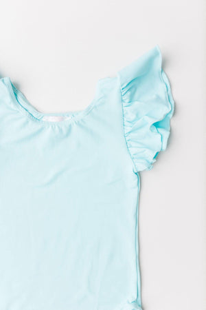 Aqua S/S Flutter Sleeve Leotard-Mila & Rose ®