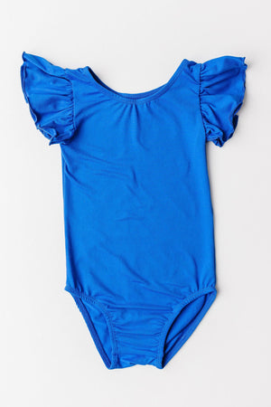 Royal Blue S/S Flutter Sleeve Leotard-Mila & Rose ®