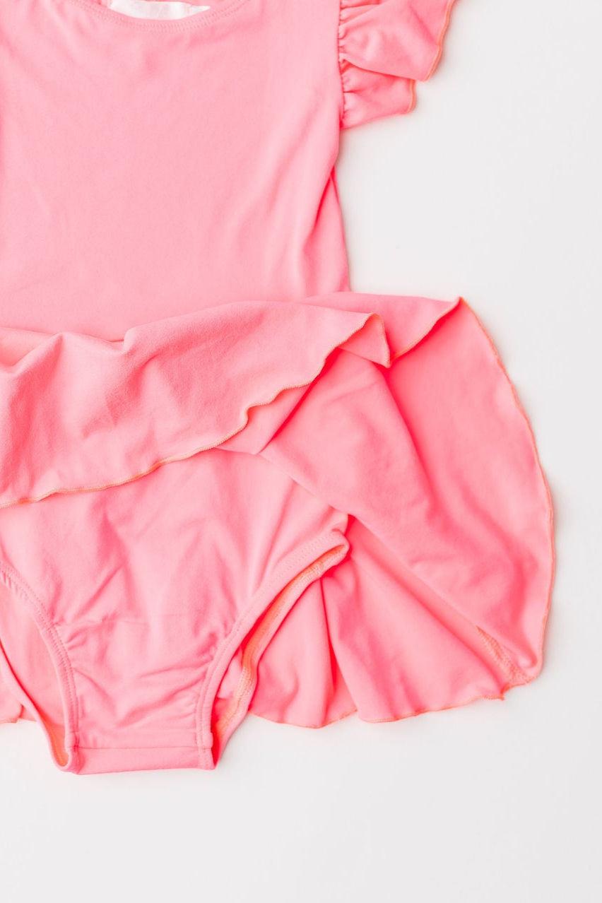 Neon Pink S/S Twirl Leotard-Mila & Rose ®