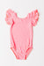 Neon Pink S/S Flutter Sleeve Leotard-Mila & Rose ®