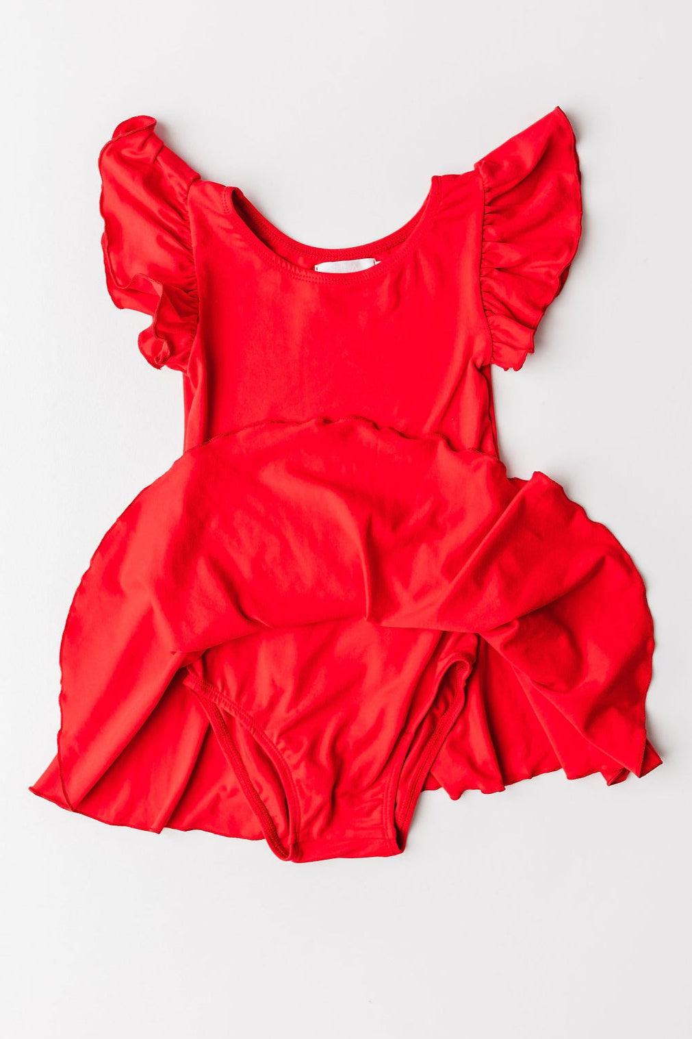 Red S/S Twirl Leotard-Mila & Rose ®