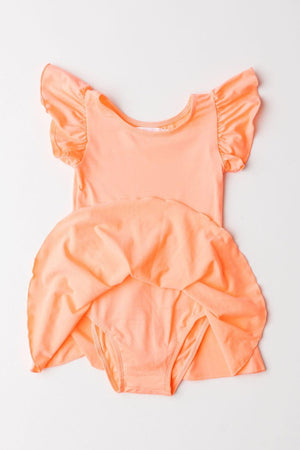 Neon Coral S/S Twirl Leotard-Mila & Rose ®