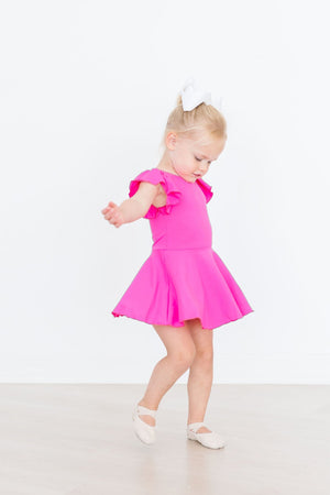 Hot Pink S/S Twirl Leotard-Mila & Rose ®