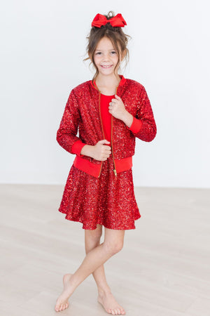 Red Sequin Twirl Skort-Mila & Rose ®