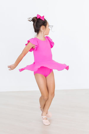 Hot Pink S/S Twirl Leotard-Mila & Rose ®