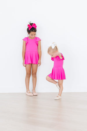 Hot Pink S/S Twirl Leotard-Mila & Rose ®