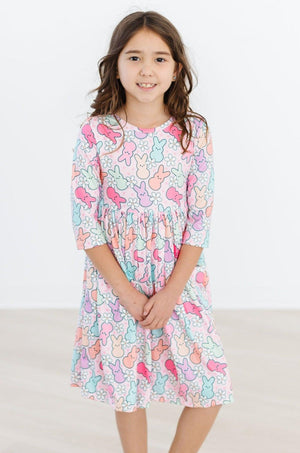 Hangin with my Peeps 3/4 Sleeve Pocket Twirl Dress-Mila & Rose ®