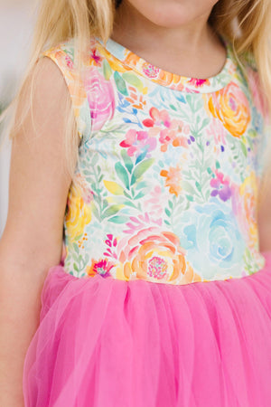 Rainbow Floral Tank Tutu Dress-Mila & Rose ®