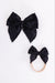 Classic Hair Bow - Black Eyelet-Mila & Rose ®