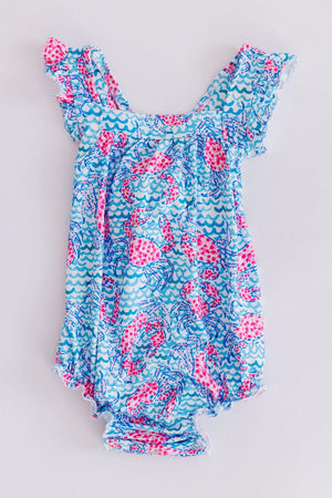 Crab Walk Ruffle Cross Back Romper-Mila & Rose ®