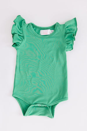 Kelly Green S/S Flutter Bodysuit-Mila & Rose ®