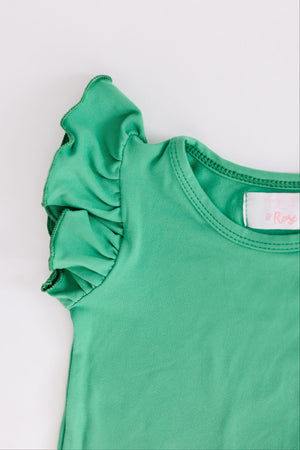 Kelly Green S/S Flutter Bodysuit-Mila & Rose ®