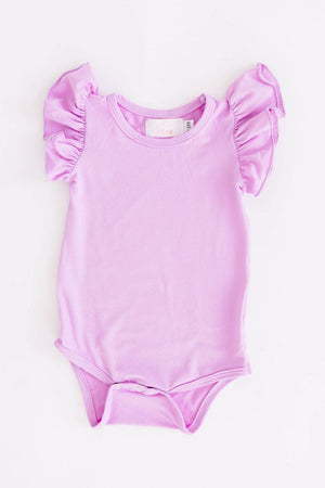 Bright Lilac S/S Flutter Bodysuit-Mila & Rose ®