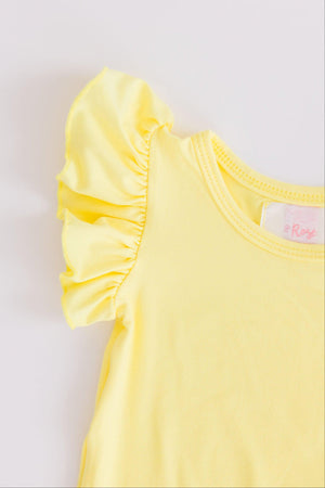 Yellow S/S Flutter Bodysuit-Mila & Rose ®